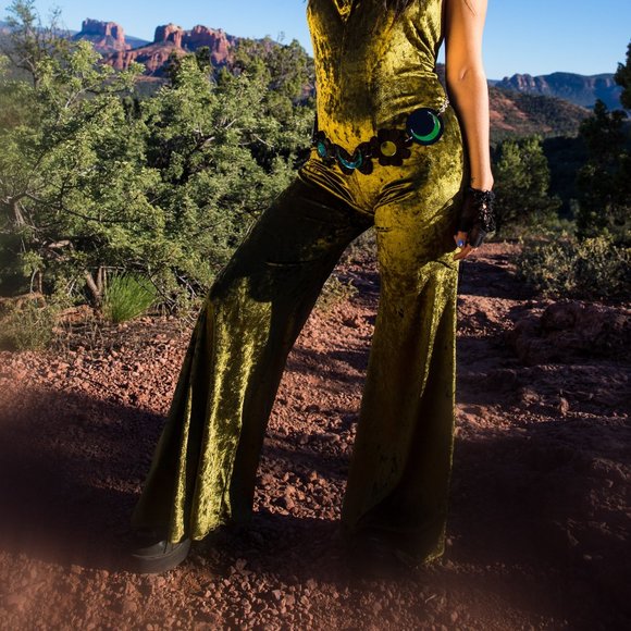 Emerald Green Velvet Hooded Jumpsuit - Warrior Within De… - Picture 6 of 6